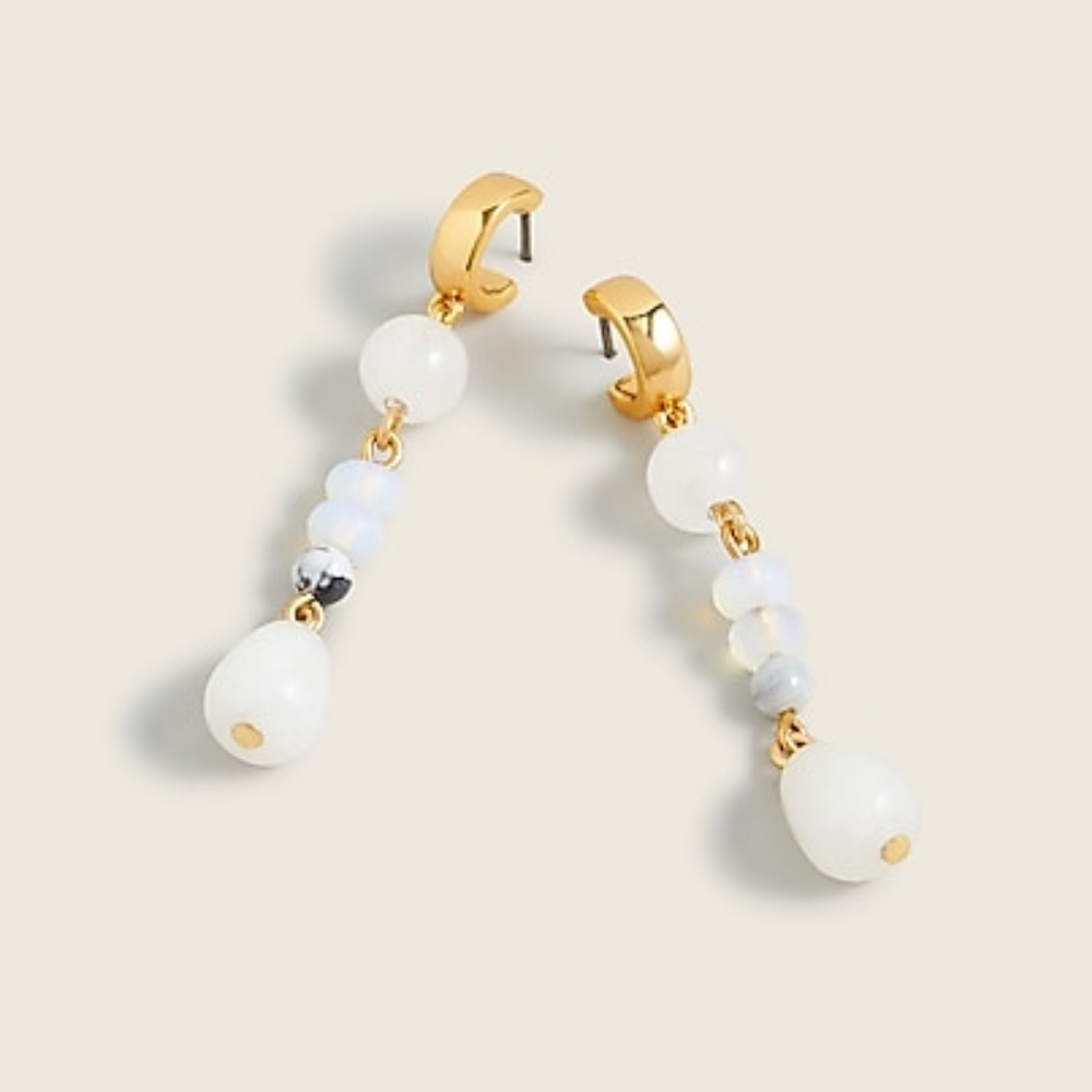 J.Crew semiprecious stone drop earrings, white